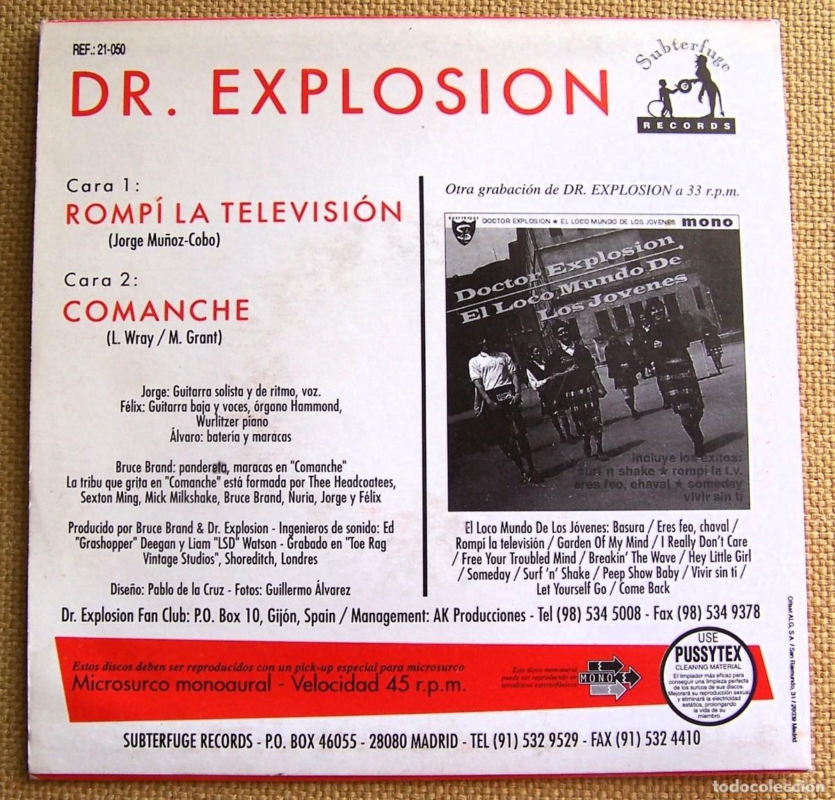 Discos de vinilo: DR. EXPLOSION - ROMP&Iacute; LA TELEVISI&Oacute;N 7&rdquo; (DOCTOR EXPLOSION) - Foto 2