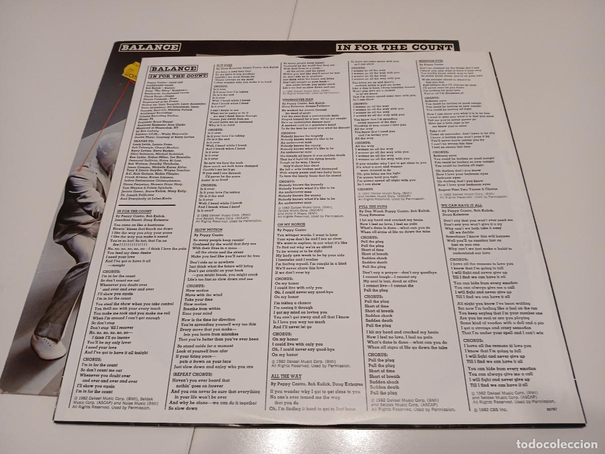 Discos de vinilo: BALANCE -IN FOR THE COUNT- LP DISCO VINILO - Foto 7