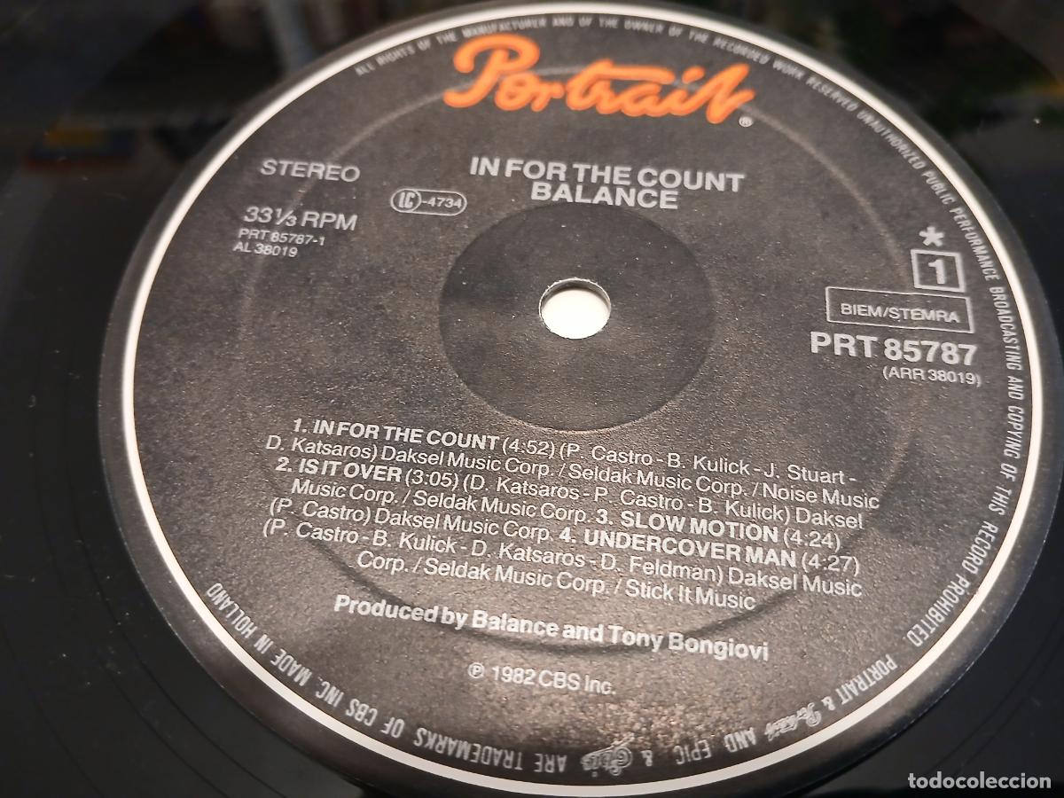 Discos de vinilo: BALANCE -IN FOR THE COUNT- LP DISCO VINILO - Foto 10