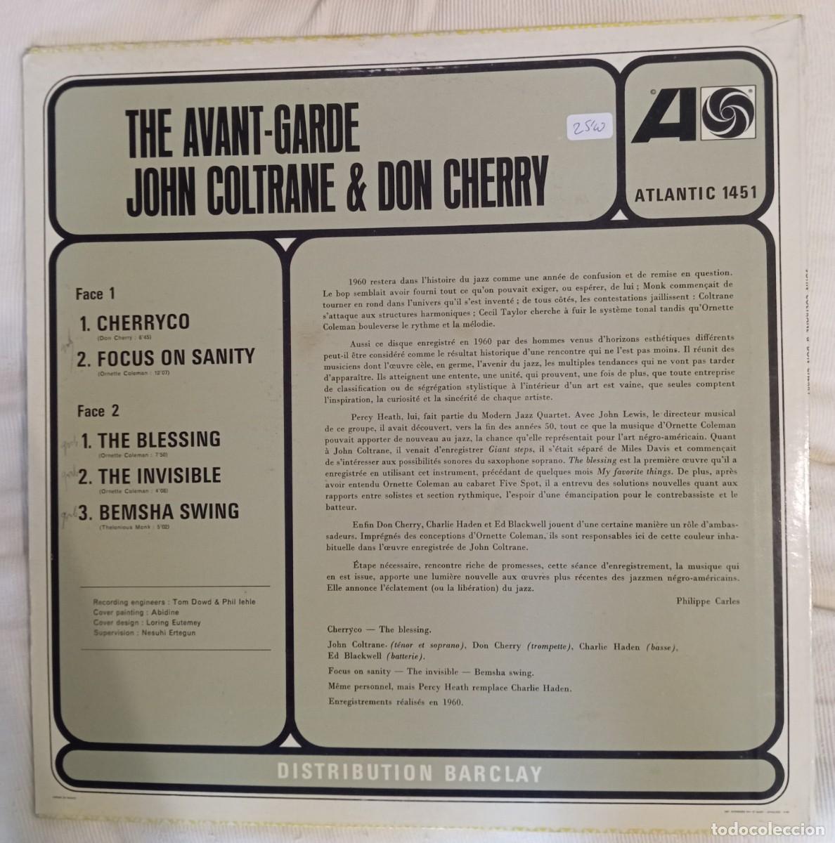 Discos de vinilo: JOHN COLTRANE & DON CHERRY - THE AVANT-GARDE LP - Foto 2