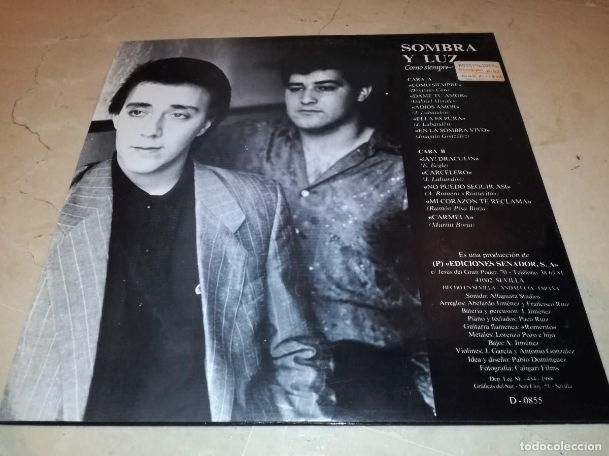 Discos de vinilo: SOMBRA Y LUZ-COMO SIEMPRE-ORIGINAL 1988 - Foto 2