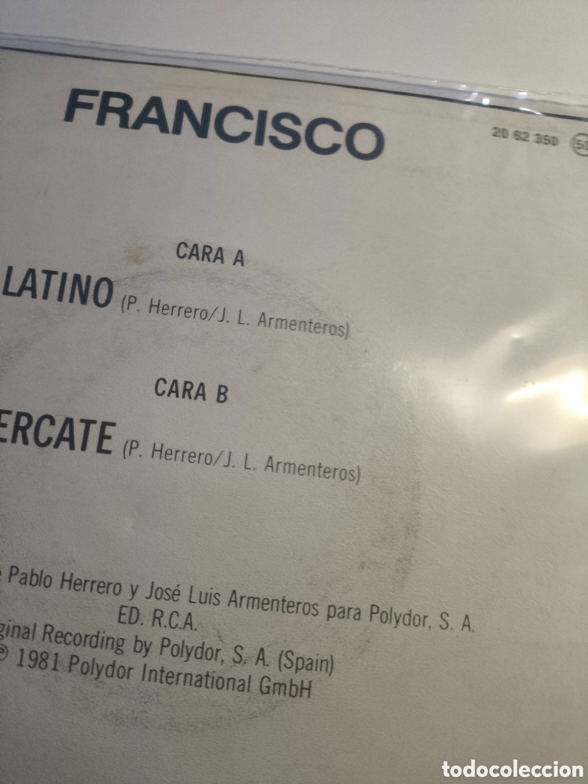 Discos de vinilo: Francisco .F.n.37vinilo singlee - Foto 2