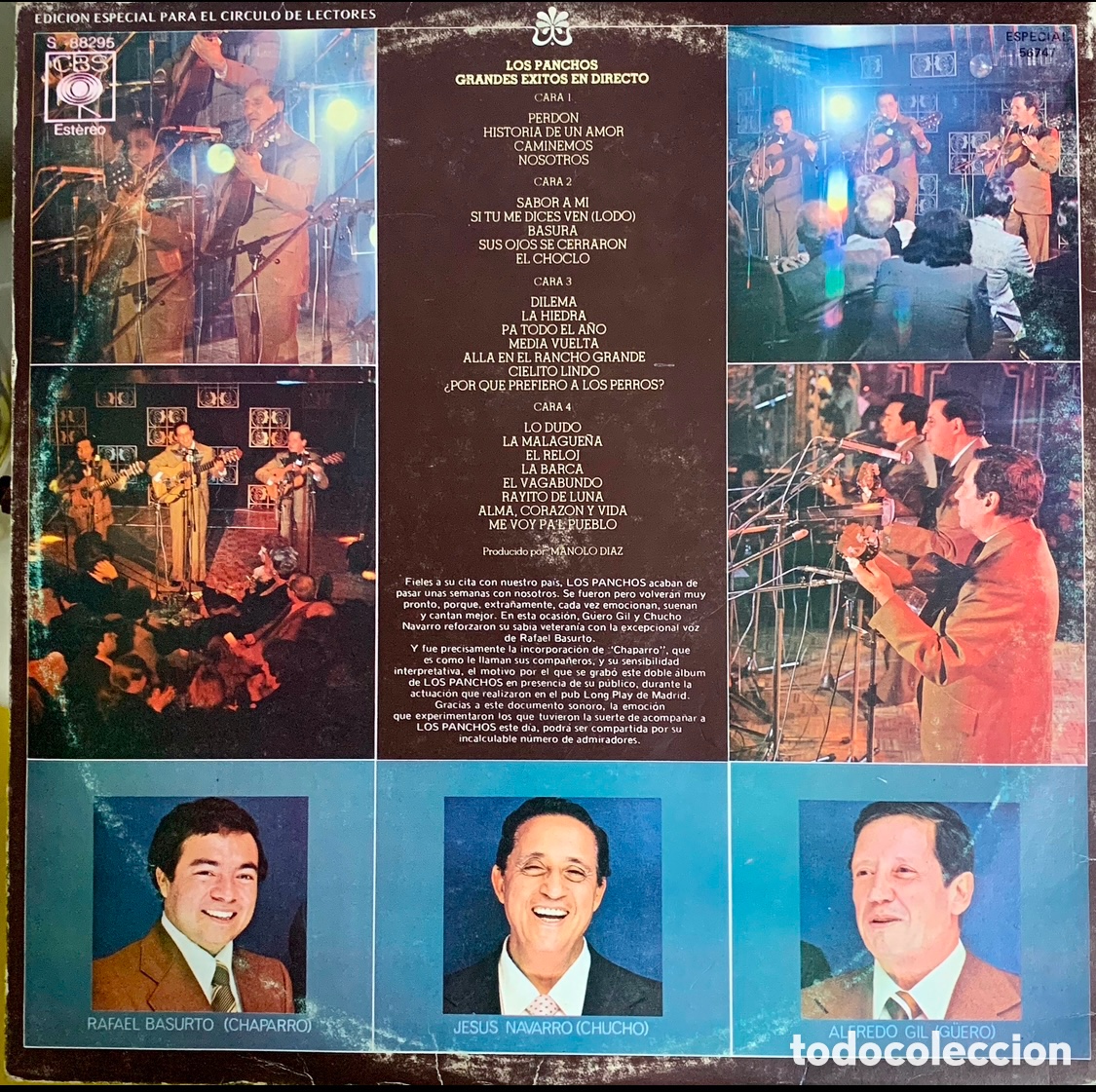 Discos de vinilo: Disco Vinilo 2LP. Los Panchos. &ldquo;Grandes &Eacute;xitos en Directo&rdquo;. 1978. - Foto 2