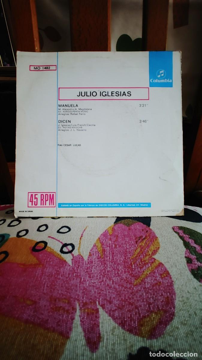 Discos de vinilo: JULIO IGLESIAS-SINGLE MANUELA - Foto 2
