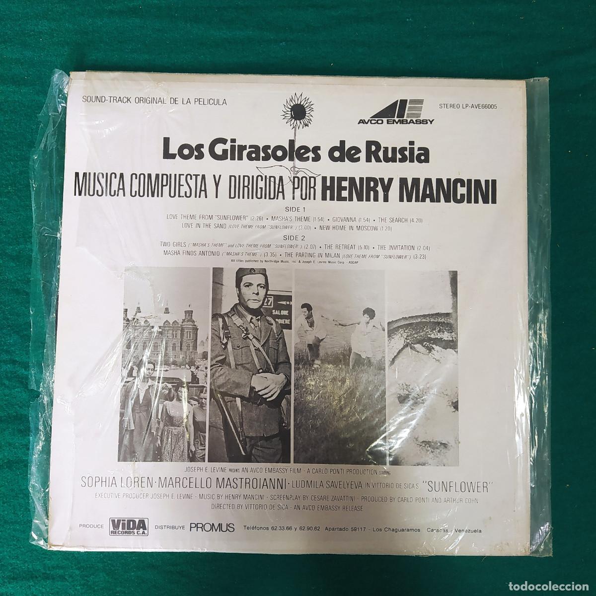 Discos de vinilo: Henry Mancini &ndash; Los Girasoles De Rusia - Foto 2