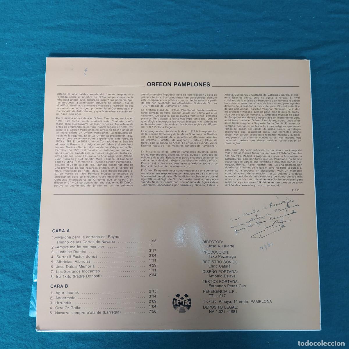 Discos de vinilo: Orfe&oacute;n Pamplon&eacute;s &ndash; Orfe&oacute;n Pamplon&eacute;s - Foto 2