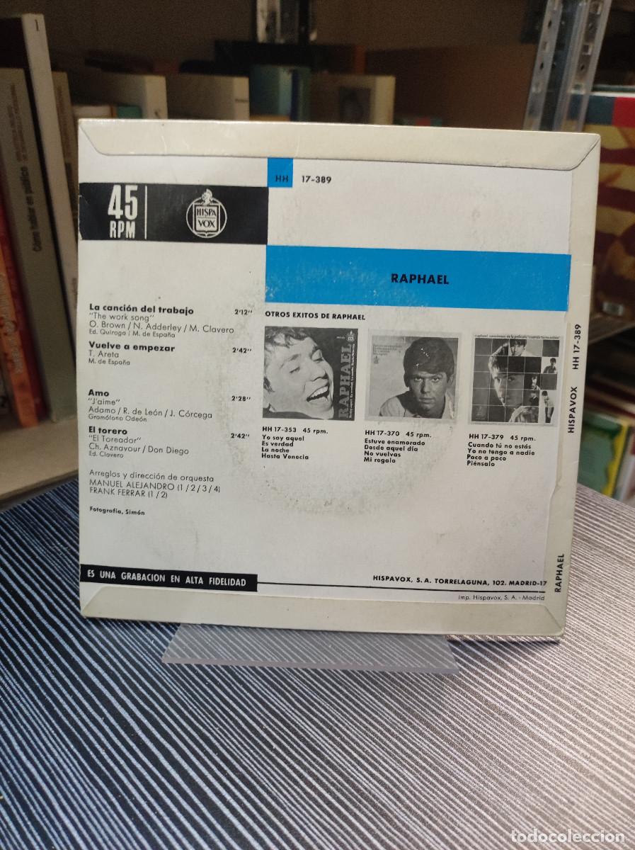 Discos de vinilo: Raphael &ndash; La Canci&oacute;n Del Trabajo - Foto 2