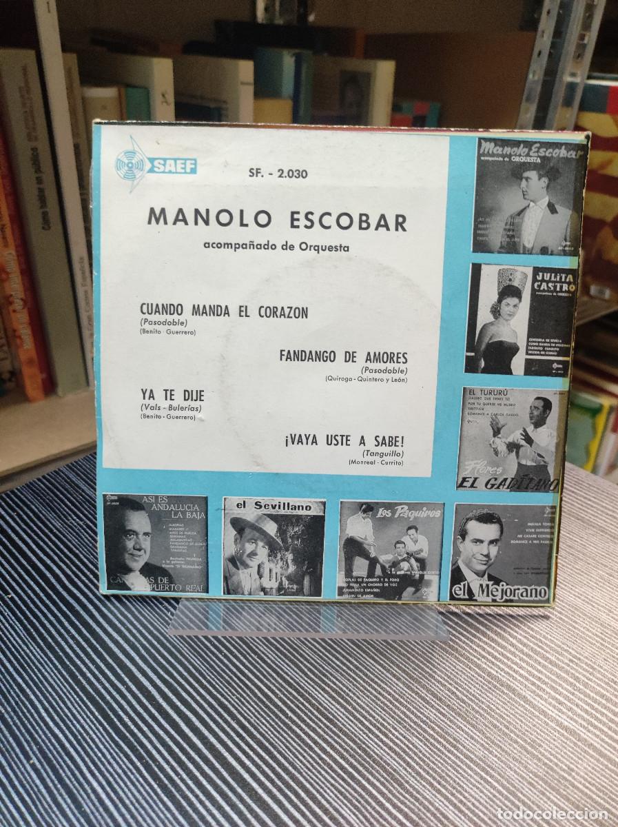 Discos de vinilo: Manolo Escobar &ndash; Cuando Manda El Coraz&oacute;n - Foto 2