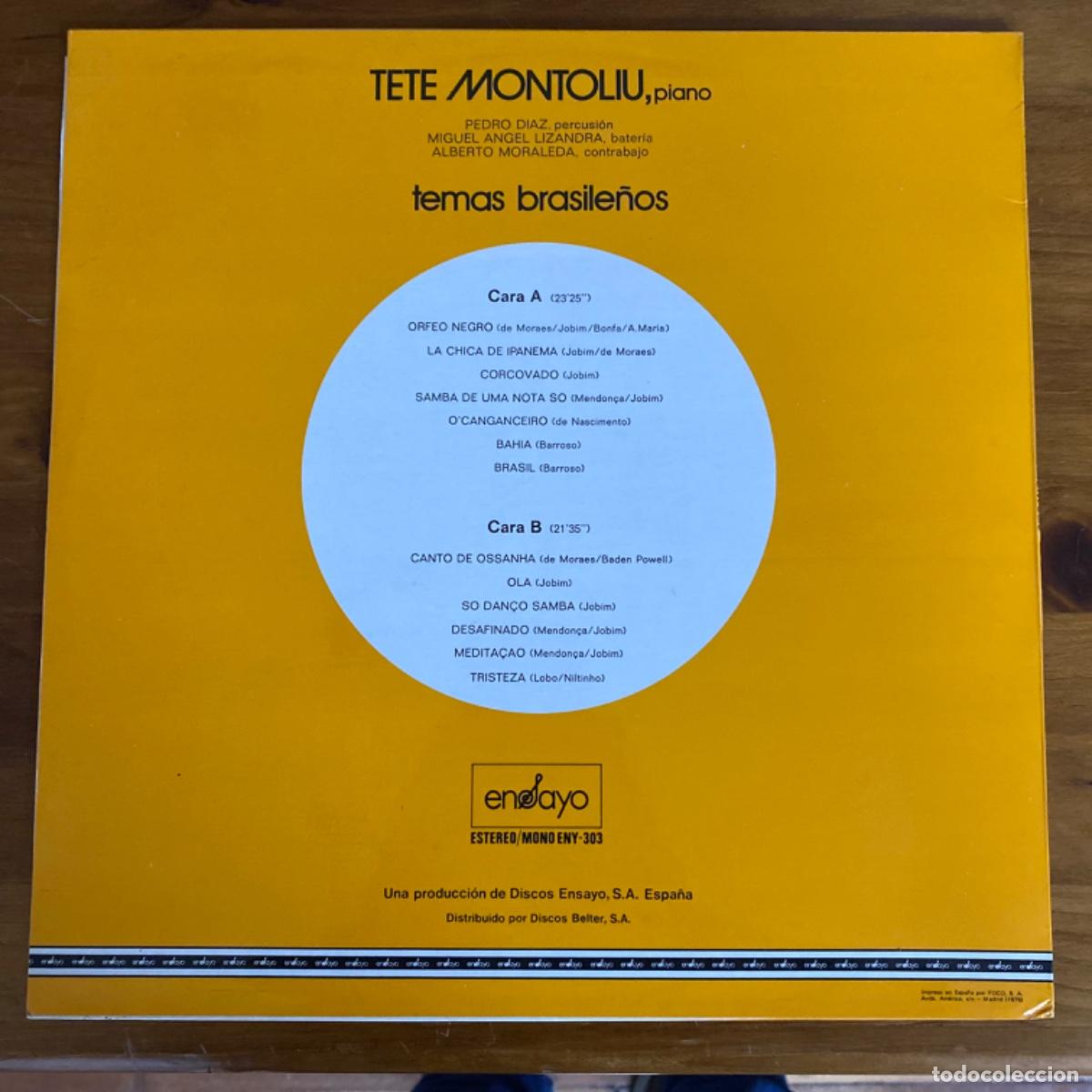 Discos de vinilo: TETE MONTOLIU TEMAS BRASILE&Ntilde;OS - Foto 2