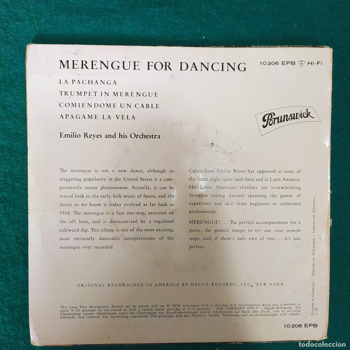 Discos de vinilo: Emilio Reyes Y Su Orquesta &ndash; Merengue - Foto 2