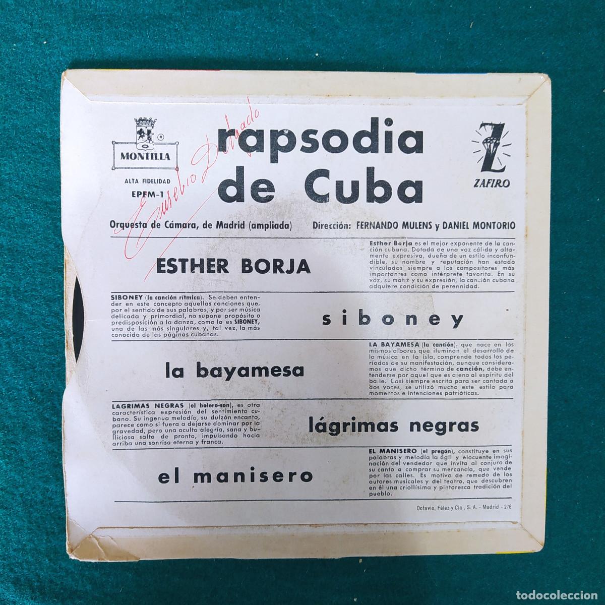 Discos de vinilo: Esther Borja &lrm;&ndash; Rapsodia De Cuba - Foto 2