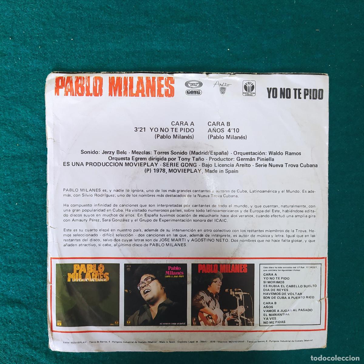 Discos de vinilo: Pablo Milanes &ndash; Yo No Te Pido - Foto 2
