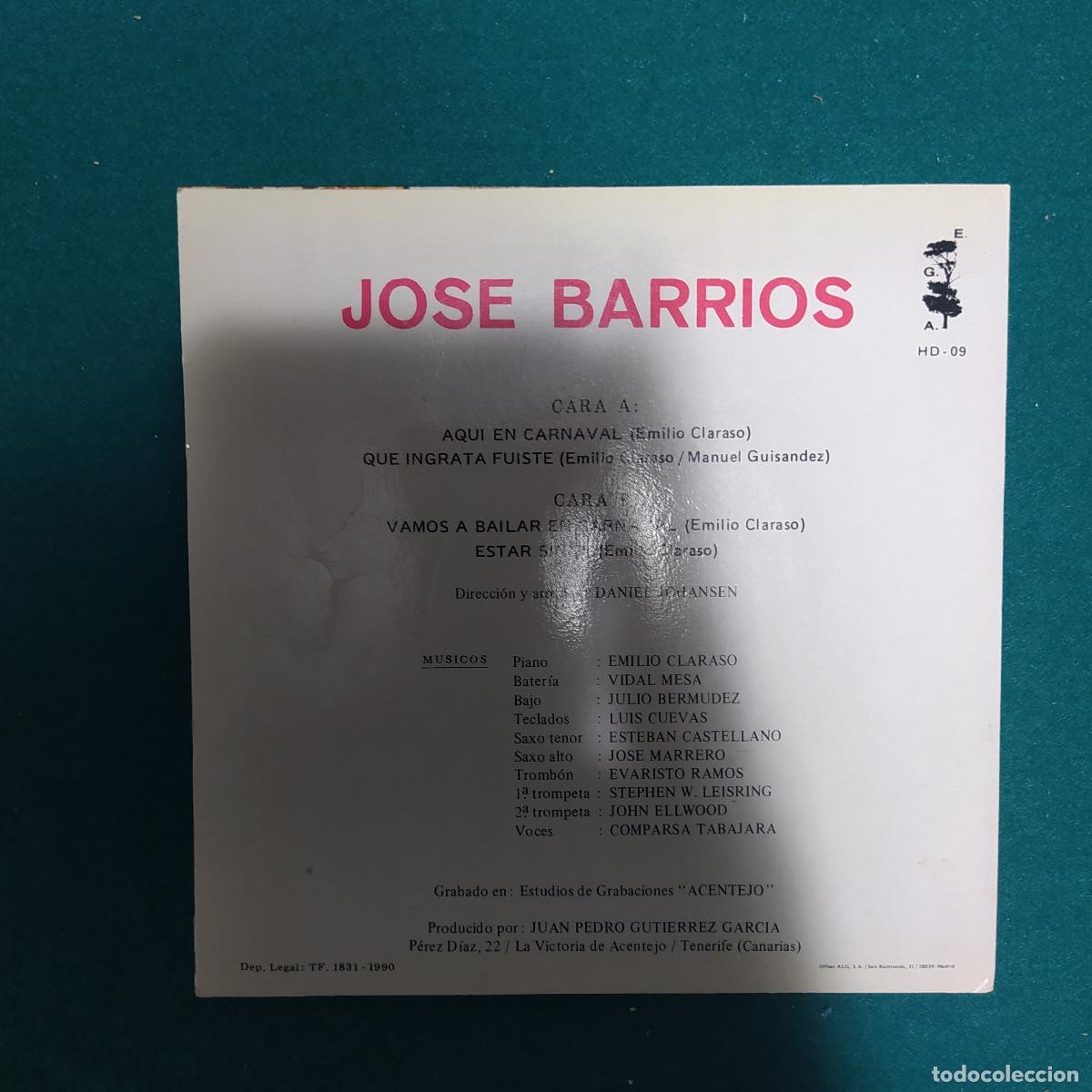 Discos de vinilo: JOSE BARRIOS. VAMOS A BAILAR EN CARNAVAL - Foto 2