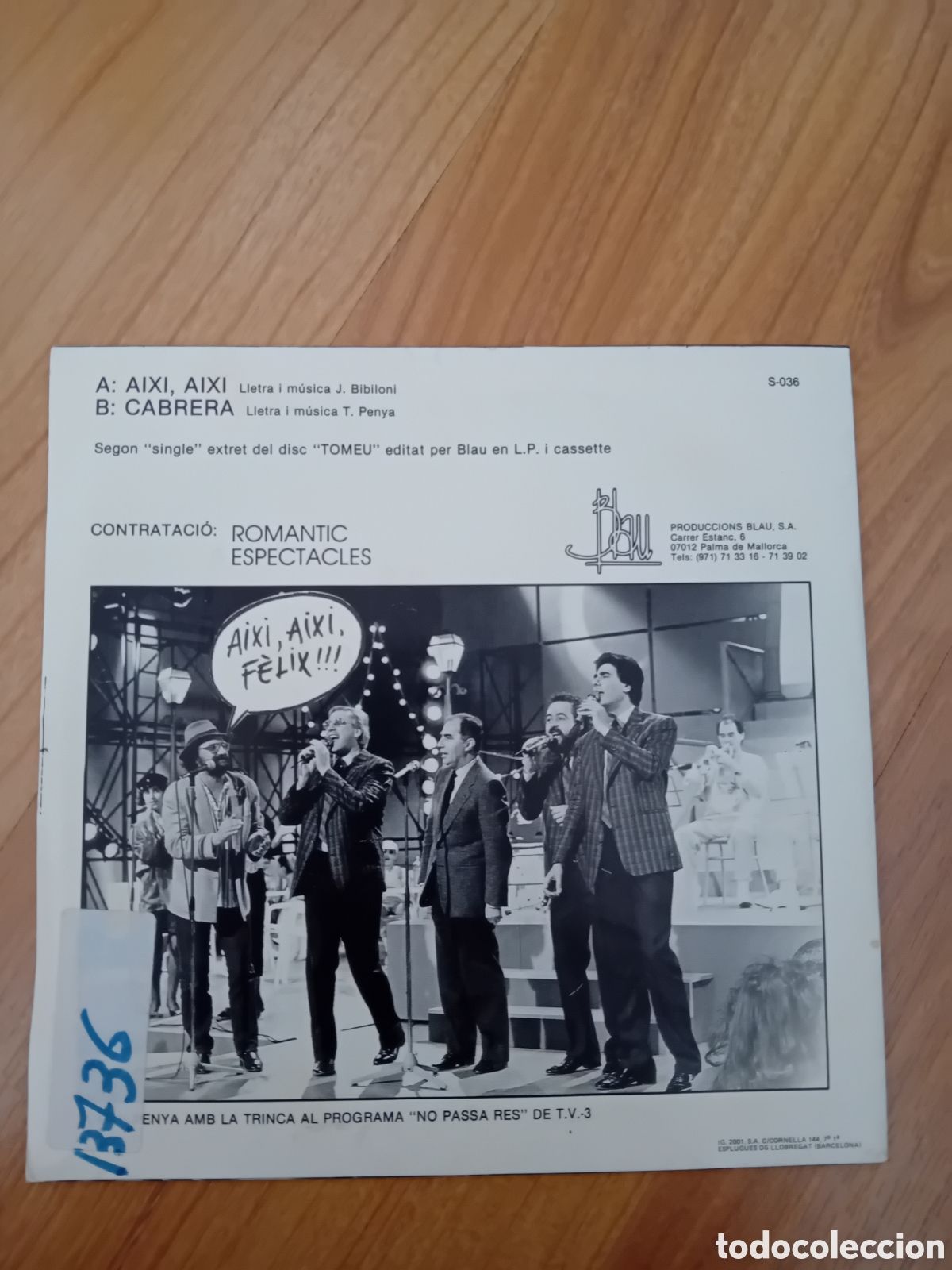 Discos de vinilo: TOMEU PENYA. AIXI AIXI. CABRERA - Foto 2