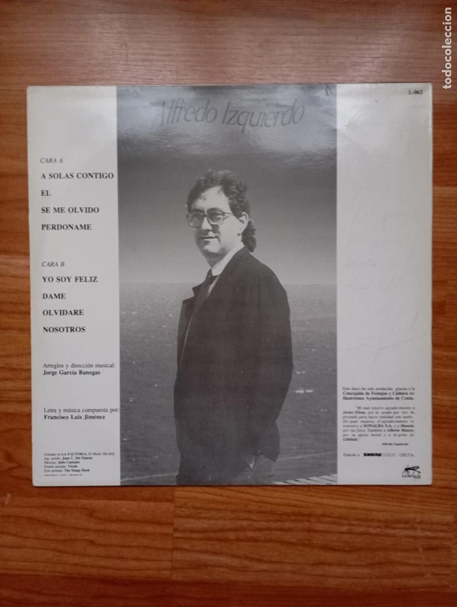 Discos de vinilo: ALFREDO IZQUIERDO-A SOLAS CONTIGO - Foto 2