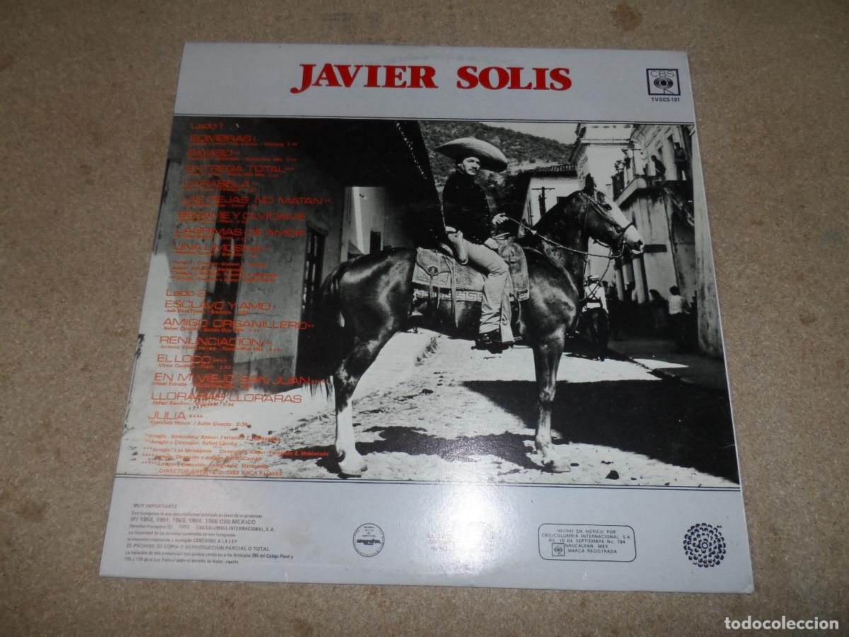 Discos de vinilo: Javier Sol&iacute;s &ndash; 15 Autenticos Exitos (MEXICO 1983) - Foto 2