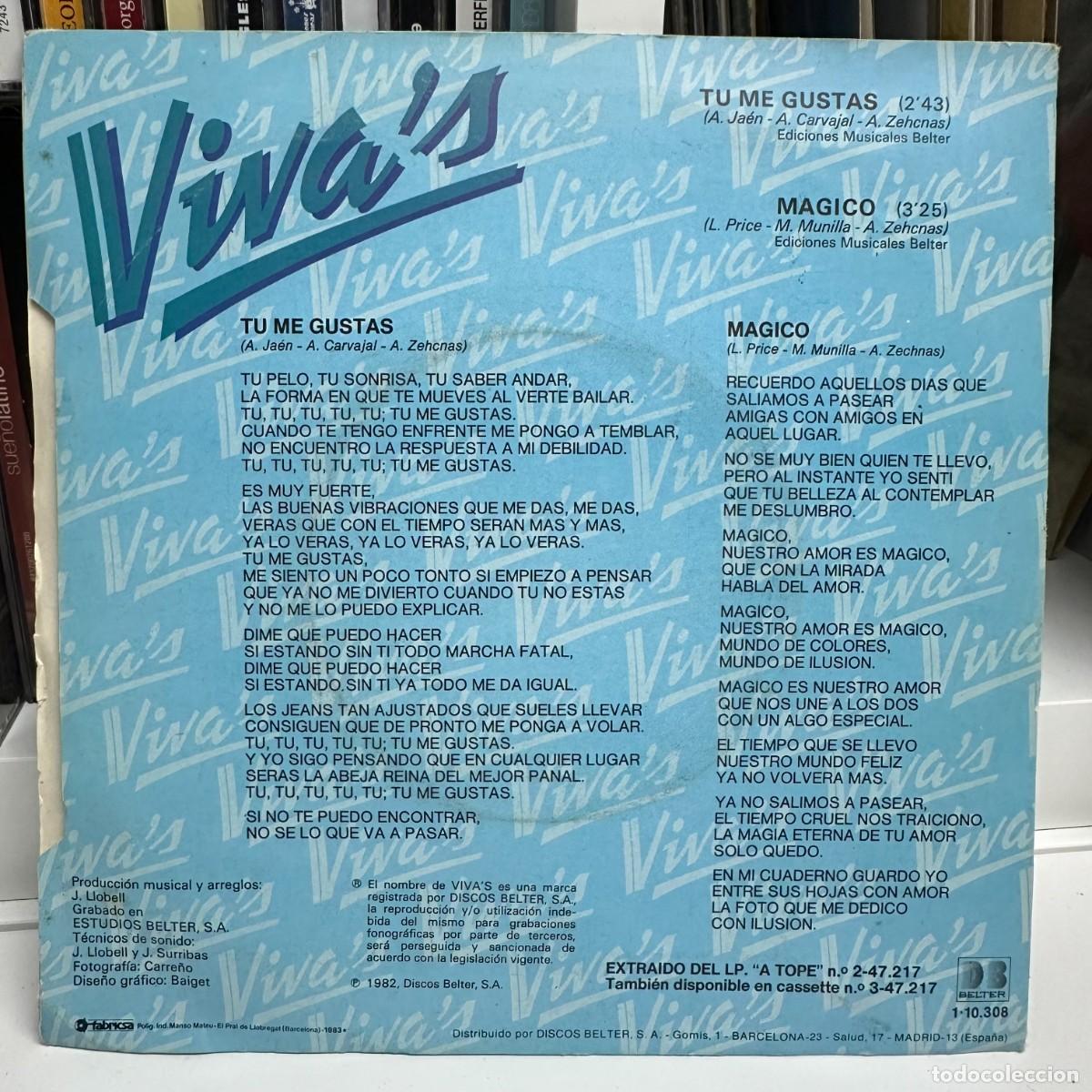 Discos de vinilo: Vivas - Tu Me Gustas (7&rdquo;, Single) - Foto 2