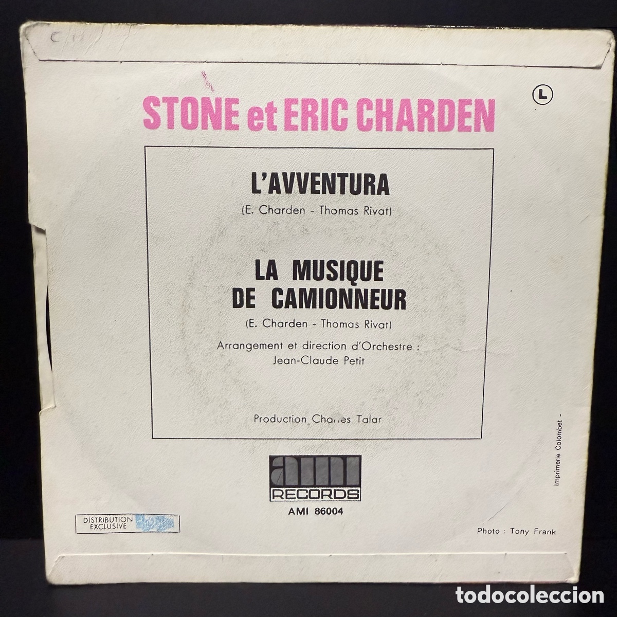 Discos de vinilo: Stone et Eric Charden - LAvventura (7&rdquo;, Single) - Foto 2