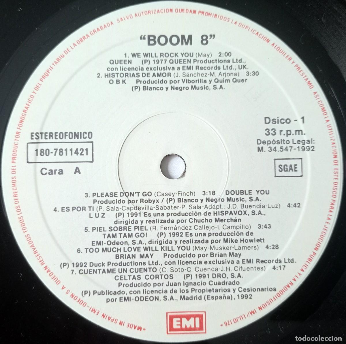 Discos de vinilo: LP VARIOS - &iexcl;BOOM! 8 (EL DISCO DE LOS &Eacute;XITOS) - Foto 4