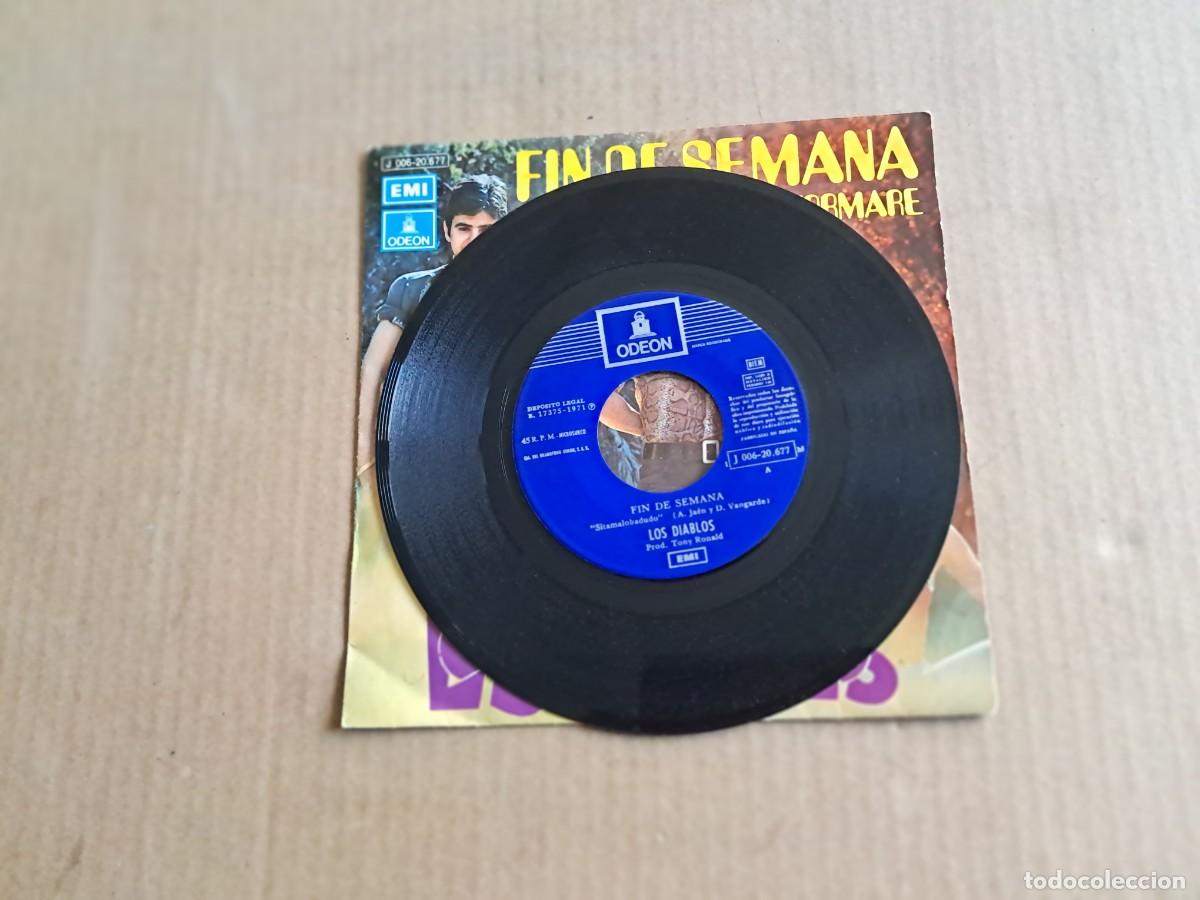 Discos de vinilo: LOS DIABLOS - FIN DE SEMANA SINGLE 1971 - Foto 2