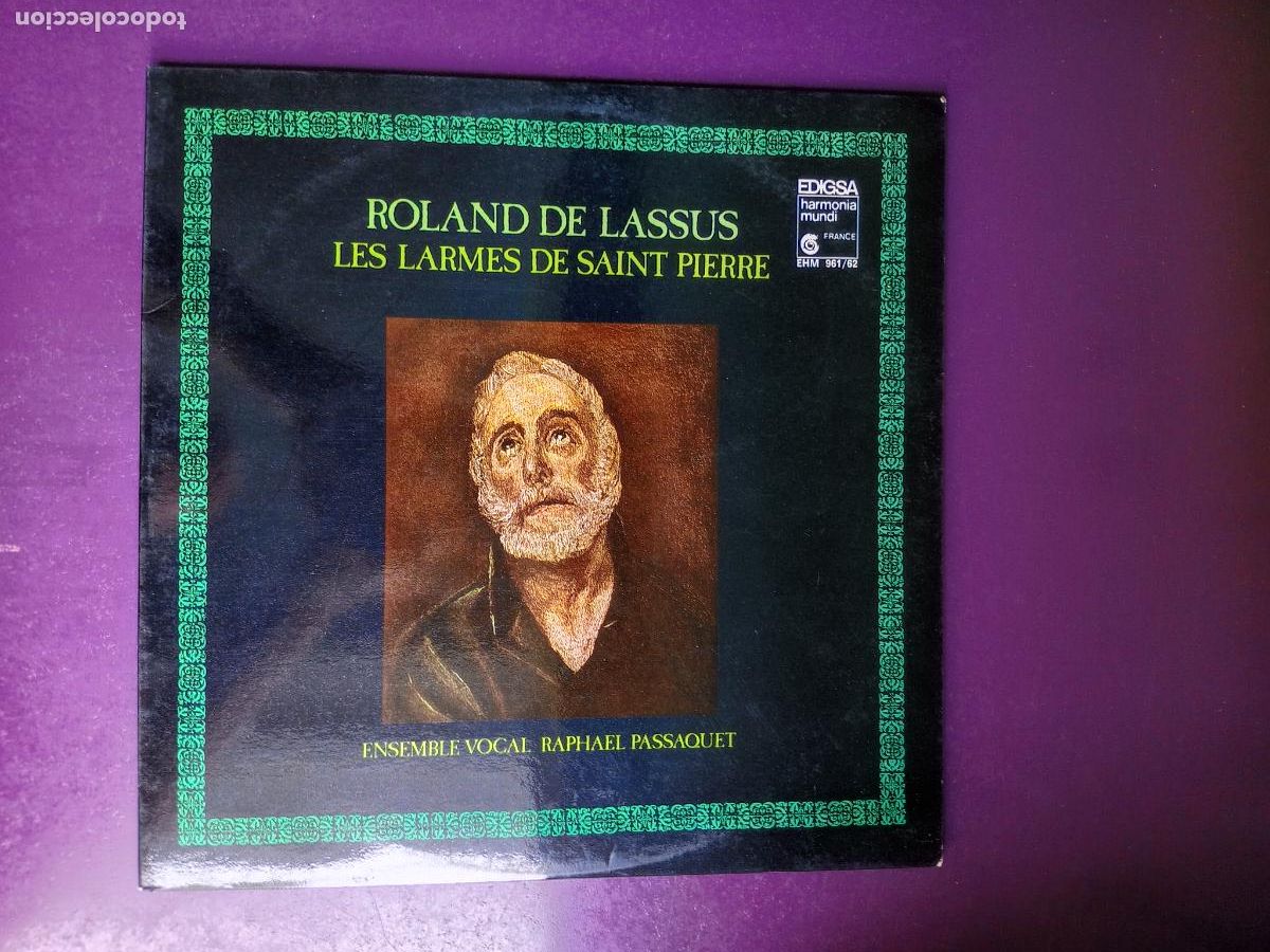 Dischi in vinile: Roland De Lassus / Rapha&euml;l Passaquet - LAS LAGRIMAS DE SAN PEDRO - DOBLE LP HARMONIA MUNDI 1974 -