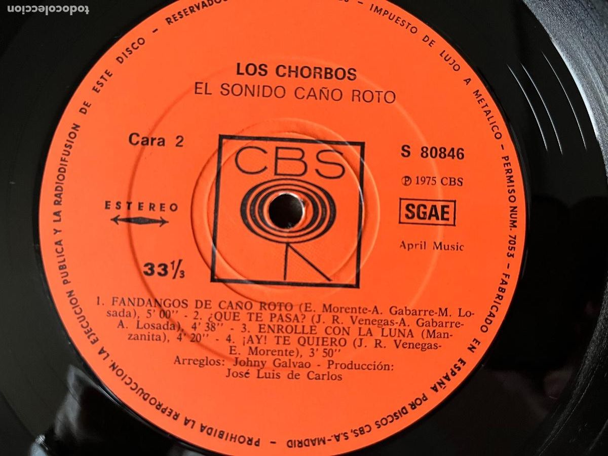 Discos de vinilo: LOS CHORBOS. El sonido ca&ntilde;o roto - Poder gitano. (vinilo lp 1075 + Hoja de prensa y poster) - Foto 3