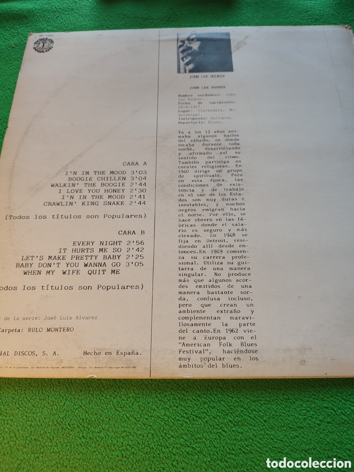 Discos de vinilo: John Lee Hooker - Original Blues & Rhythm - Foto 2