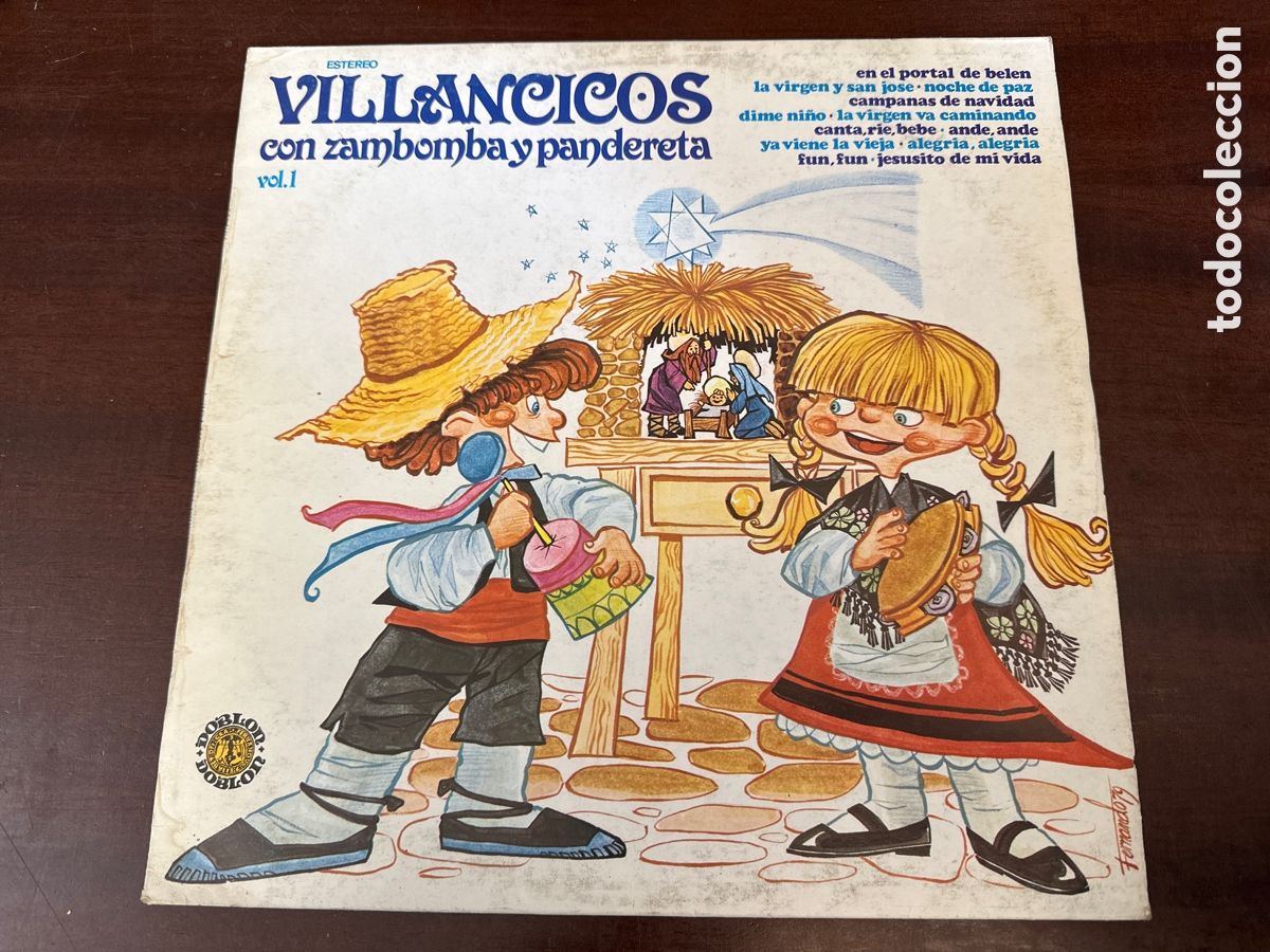 Disques de vinyle: VILLANCICOS CON ZAMBOMBA Y PANDERETA VOL. 1 - EN EL PORTAL DE BELEN.../ LP DOBLON 1979