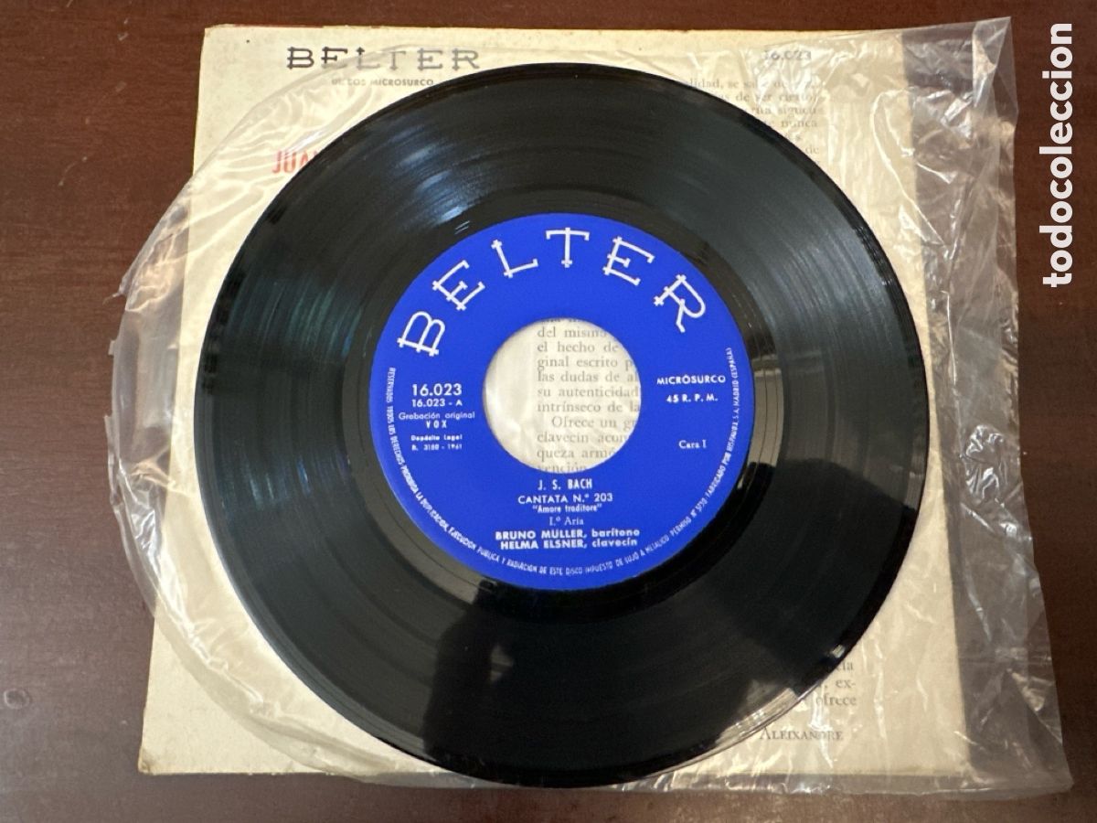 Discos de vinilo: BACH CANTATA N.203 ,AMORE TRADITORE - Foto 4