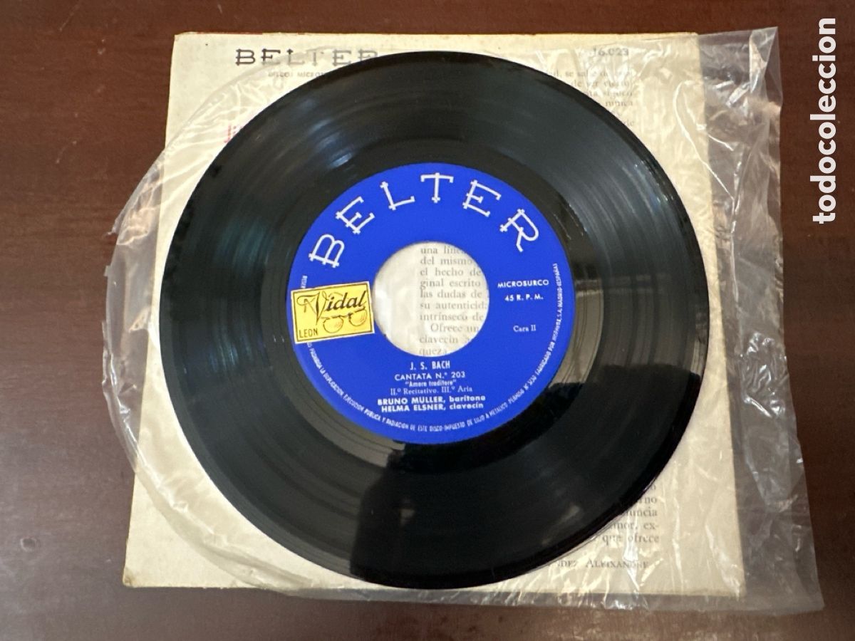 Discos de vinilo: BACH CANTATA N.203 ,AMORE TRADITORE - Foto 6