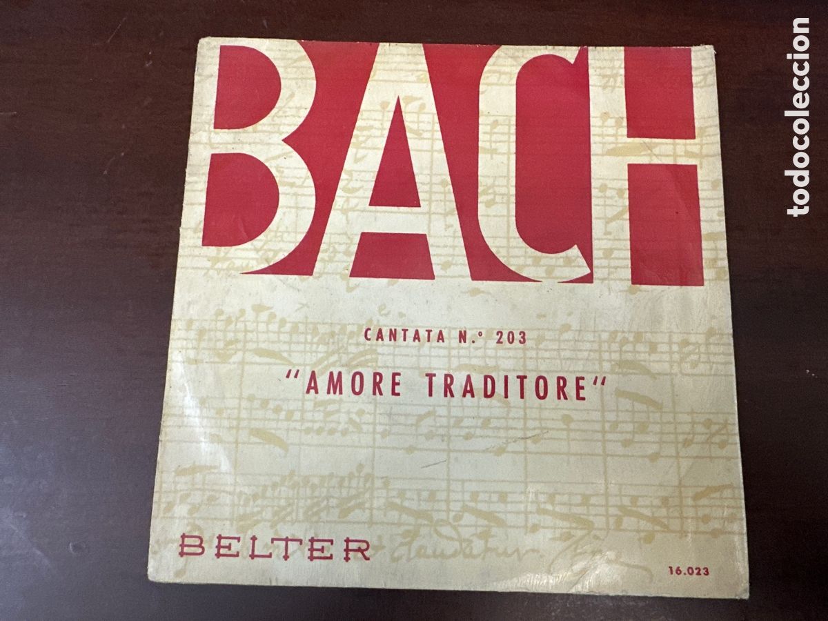 Discos de vinilo: BACH CANTATA N.203 ,AMORE TRADITORE - Foto 1