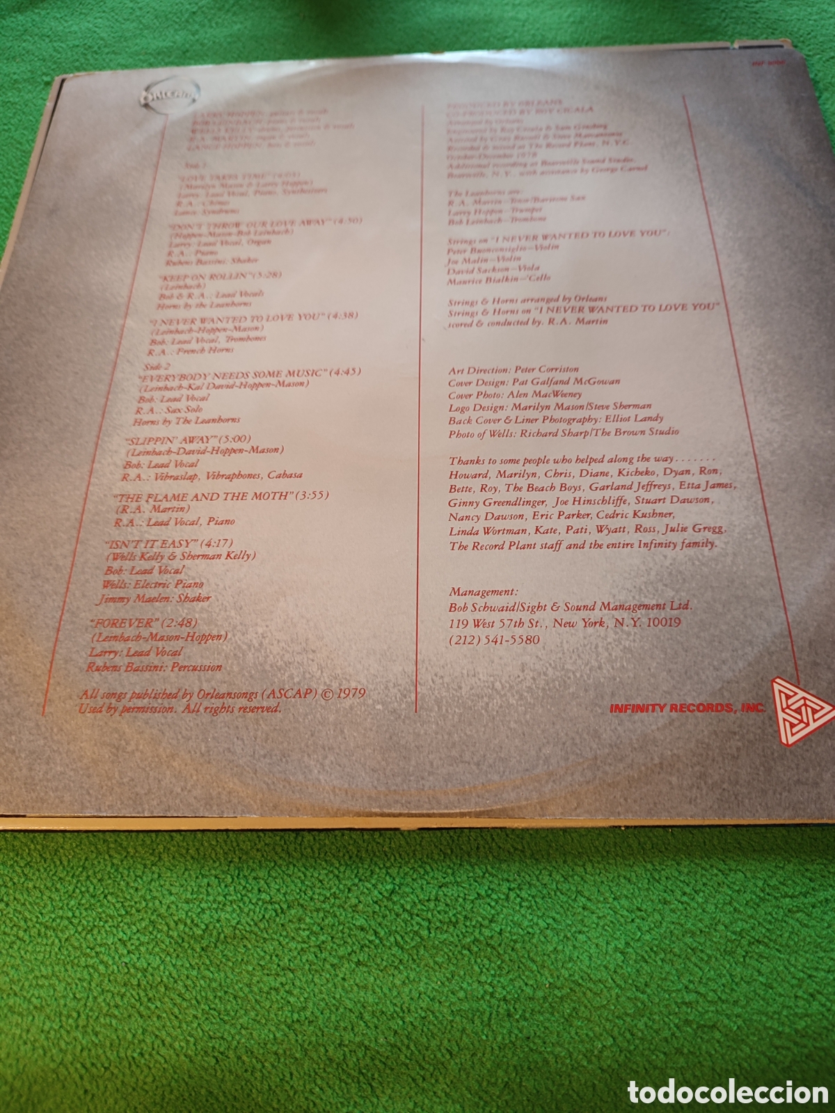 Discos de vinilo: Orleans - Forever Edici&oacute;n USA 1979 - Foto 2