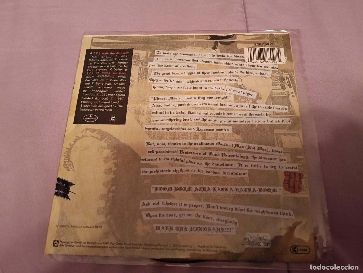 Discos de vinilo: Single Was Not Was - Walk The Dinosaur - Foto 2
