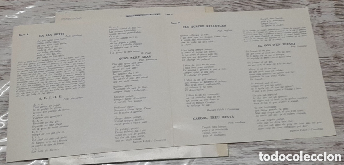 Discos de vinilo: DINFANTS 2 - CAN&Ccedil;ONS PER AL POBLE - EUF&Ograve;NIC 1974 - Foto 3