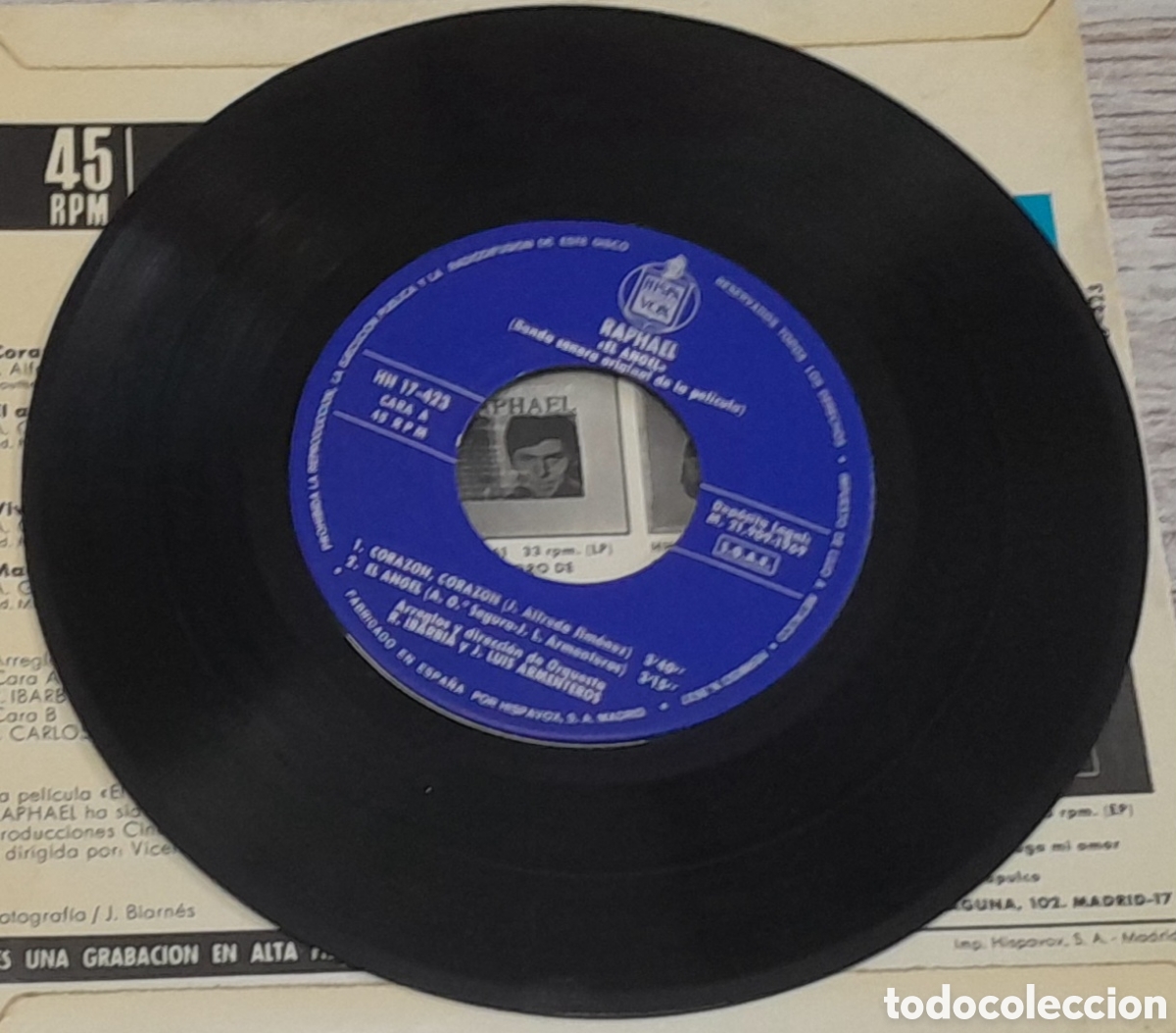 Discos de vinilo: RAPHAEL - EL ANGEL - BANDA SONORA ORIGINAL DE LA PELICULA - HISPAVOX - Foto 4