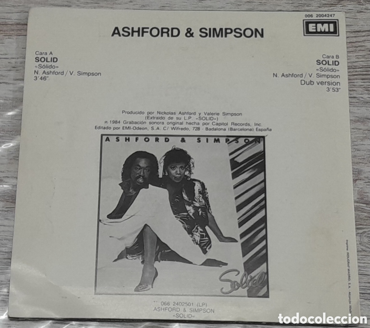 Discos de vinilo: ASHFORD & SIMPSON - SOLID - EMI-ODEON 1984 - Foto 2