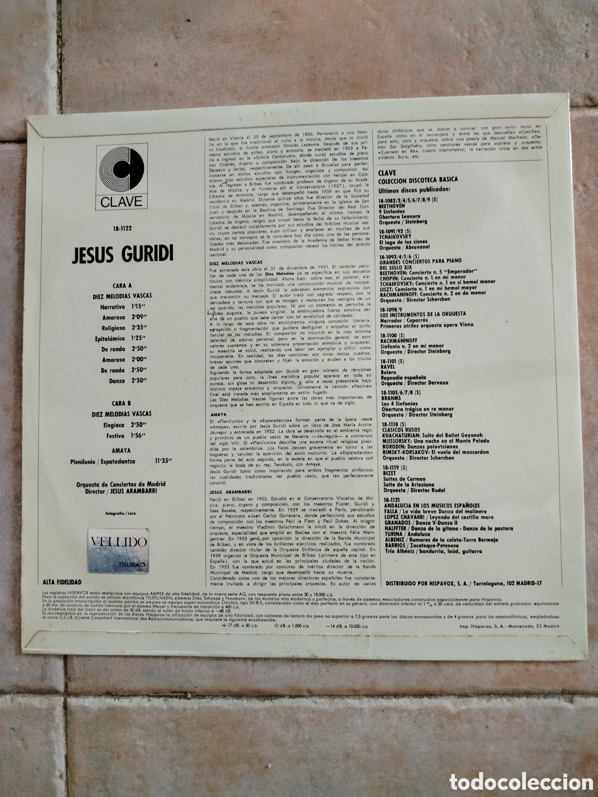 Discos de vinilo: Jes&uacute;s Guridi/Jes&uacute;s Arambarri LP - Foto 2