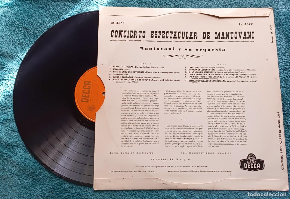 Discos de vinilo: Mantovani Concert Spectacular - Foto 2