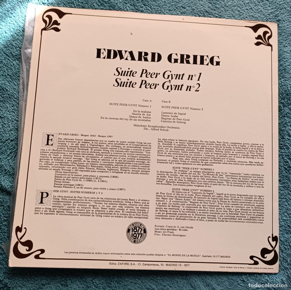 Discos de vinilo: Edward Grieg Suite Peer Gynt 1 y 2 - Foto 2