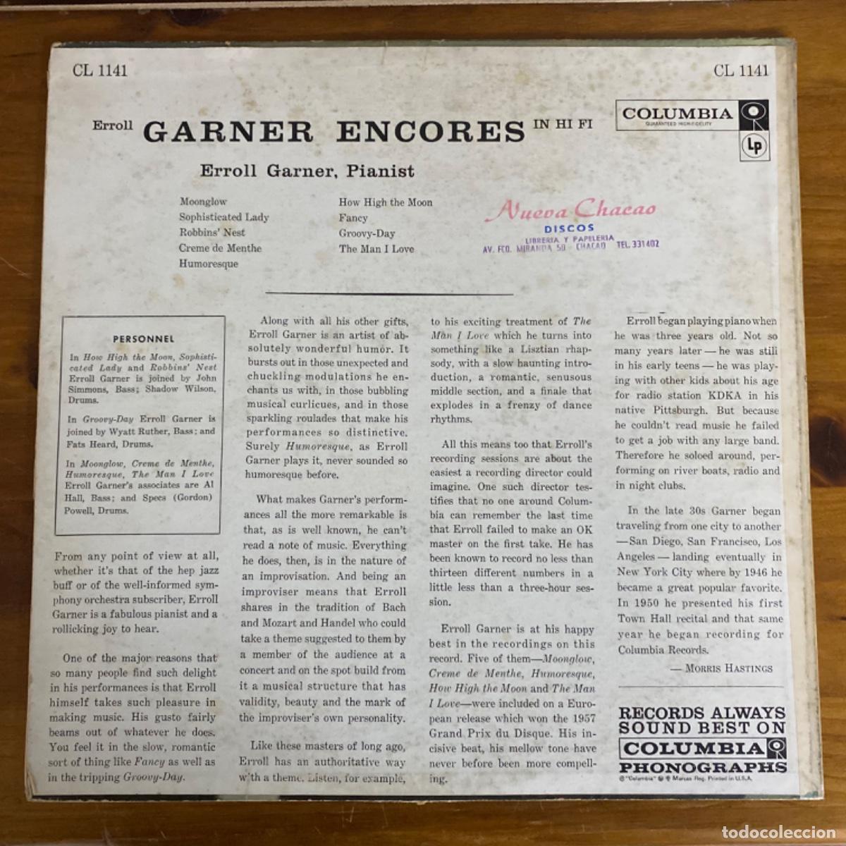 Discos de vinilo: ERROLL GARNER ENCORES IN HIFI - Foto 2