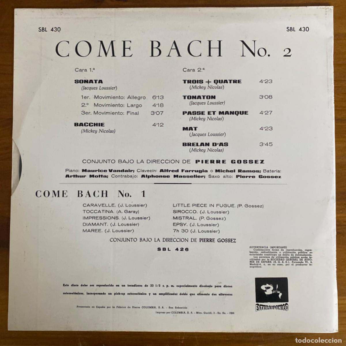 Discos de vinilo: PIERRE GOSSEZ LE SECOND COME BACH - Foto 2