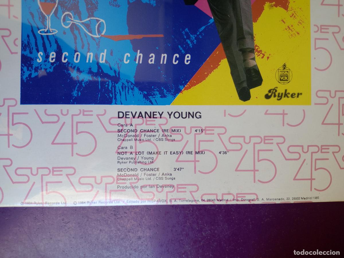 Discos de vinilo: Devaney Young &lrm;&ndash; Second Chance - MAXI HISPAVOX 1984 - ELECTRONICA DISCO - Foto 3