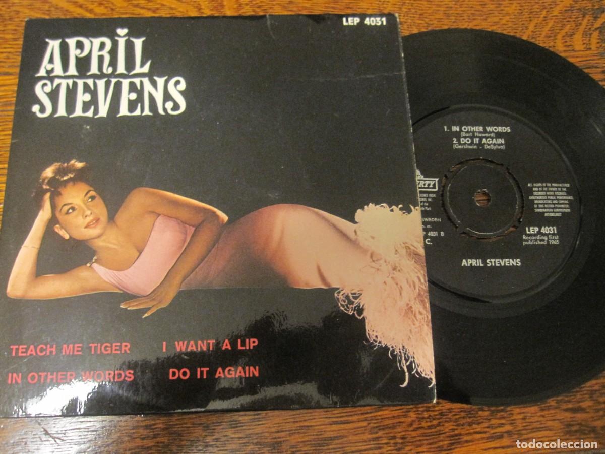 Discos de vinilo: APRIL STEVENS &rdquo;Teach me Tiger&rdquo; + 3. 1965 - Foto 1