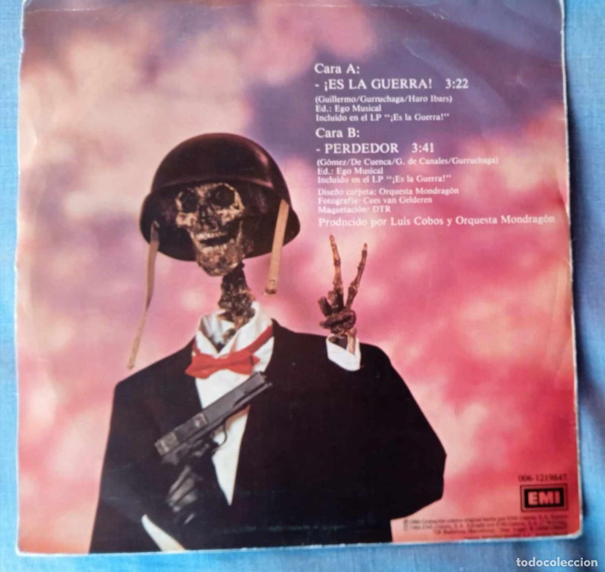 Discos de vinilo: ORQUESTA MONDRAGON - ES LA GUERRA - PERDEDOR - 1984 - Foto 2