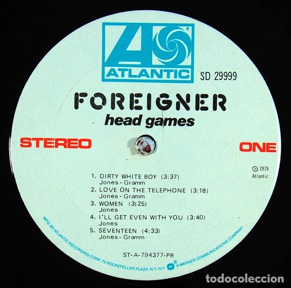 Discos de vinilo: vinilo Foreigner &lrm;&ndash; Head Games USA 1979 - Foto 3