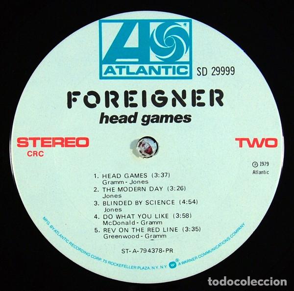 Discos de vinilo: vinilo Foreigner &lrm;&ndash; Head Games USA 1979 - Foto 4