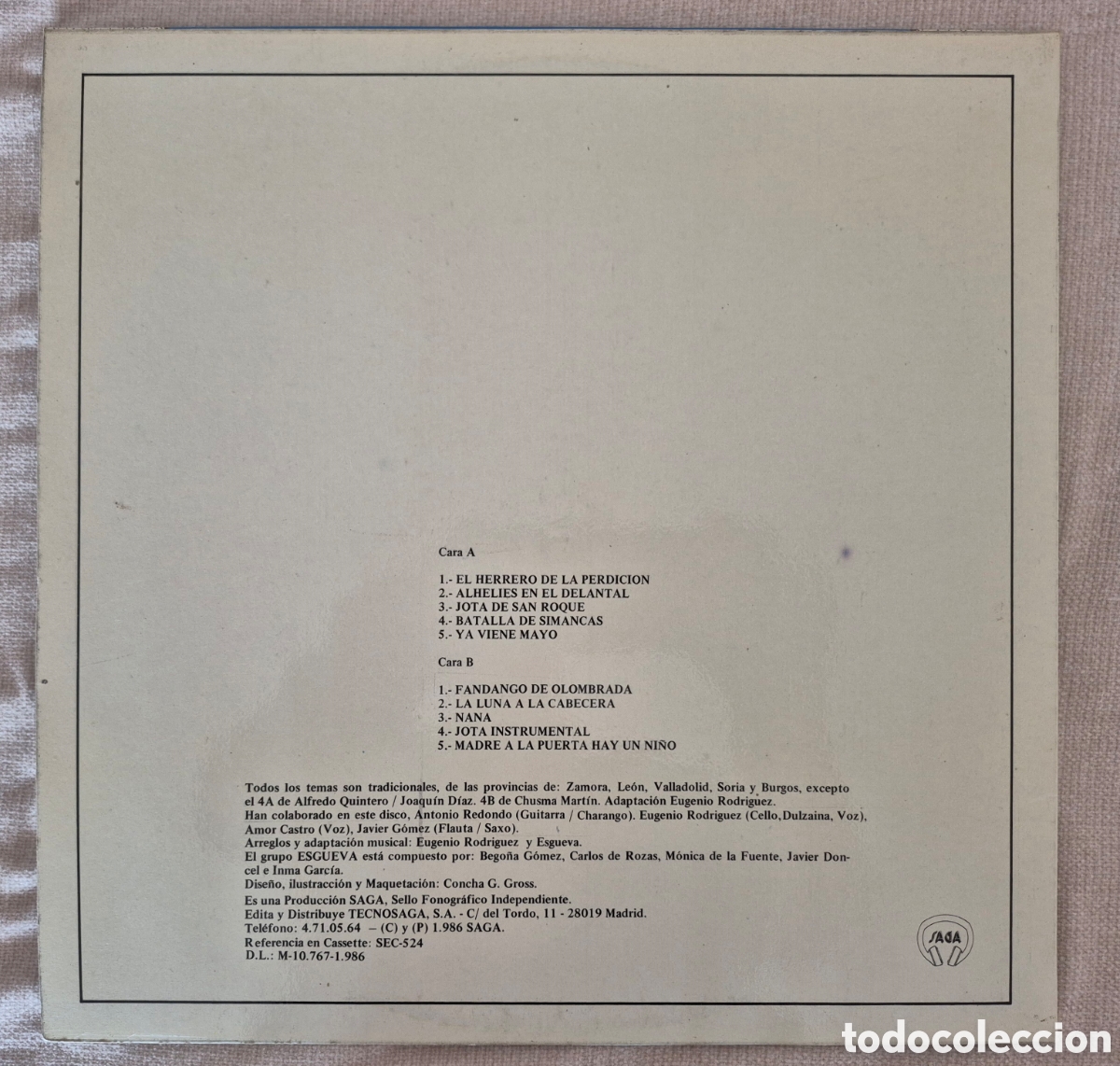 Discos de vinilo: Disco vinilo Esgueva 1986 - Foto 2
