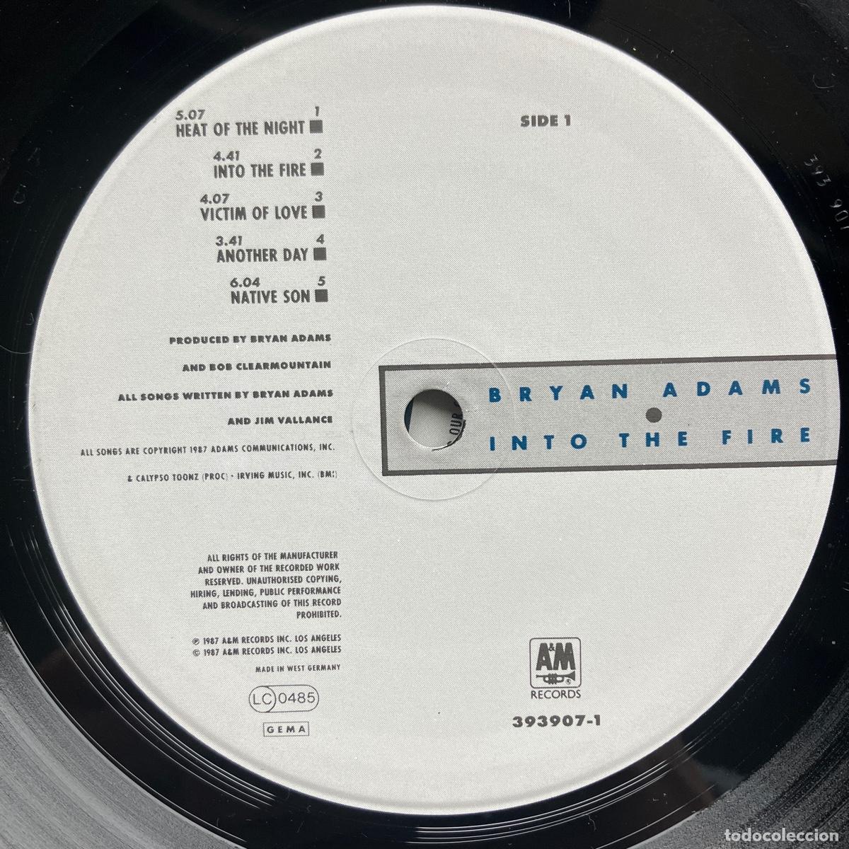 Discos de vinilo: Bryan Adams &lrm;&ndash; Into The Fire, Germany 1987 A&M Records - Foto 4