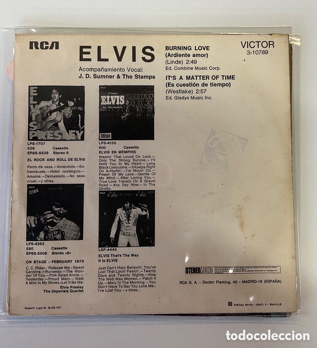 Discos de vinilo: ELVIS PRESLEY. Burning Love. - Foto 2