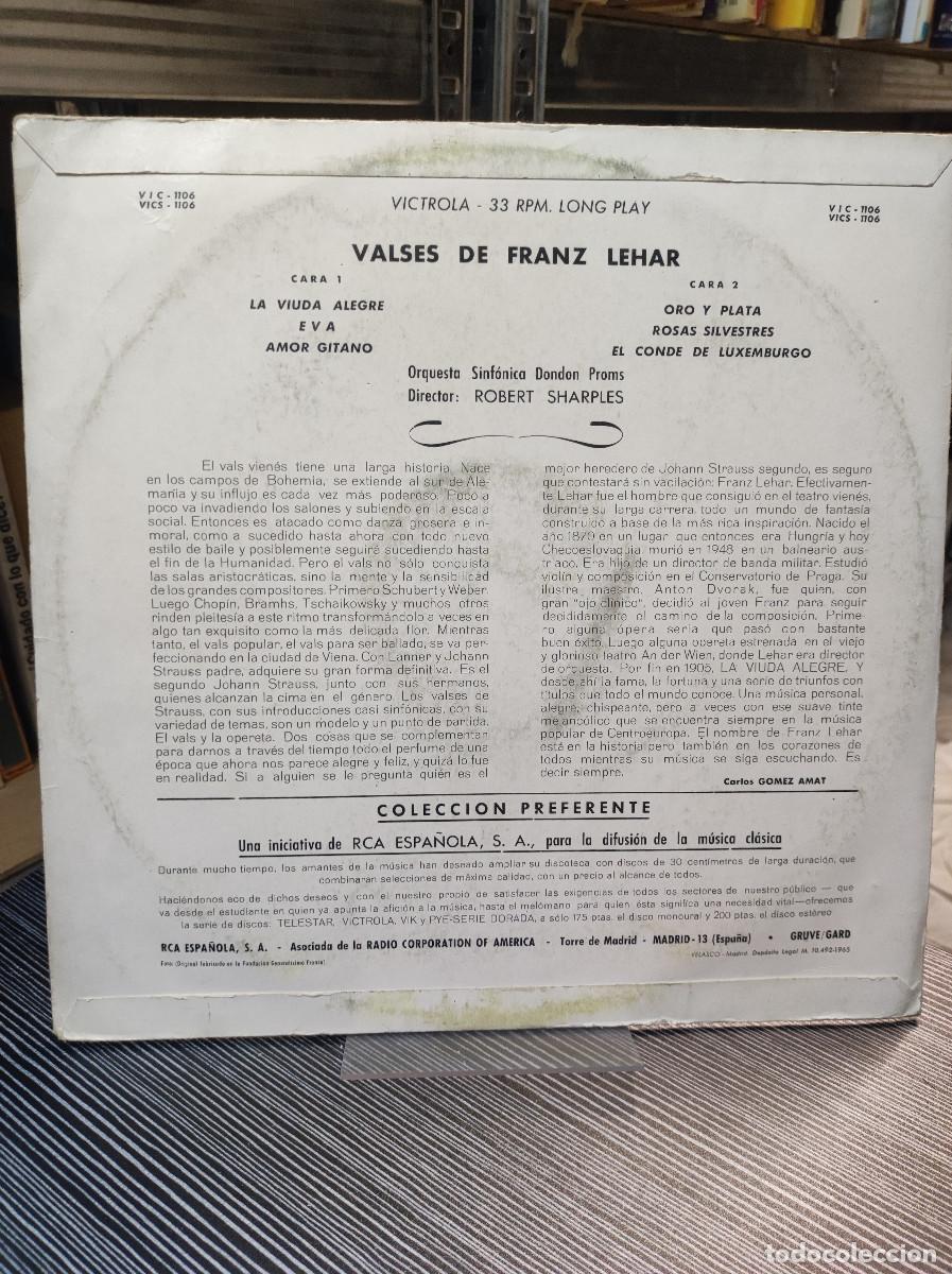 Discos de vinilo: VALSES DE FRANZ LEHAR - Foto 2